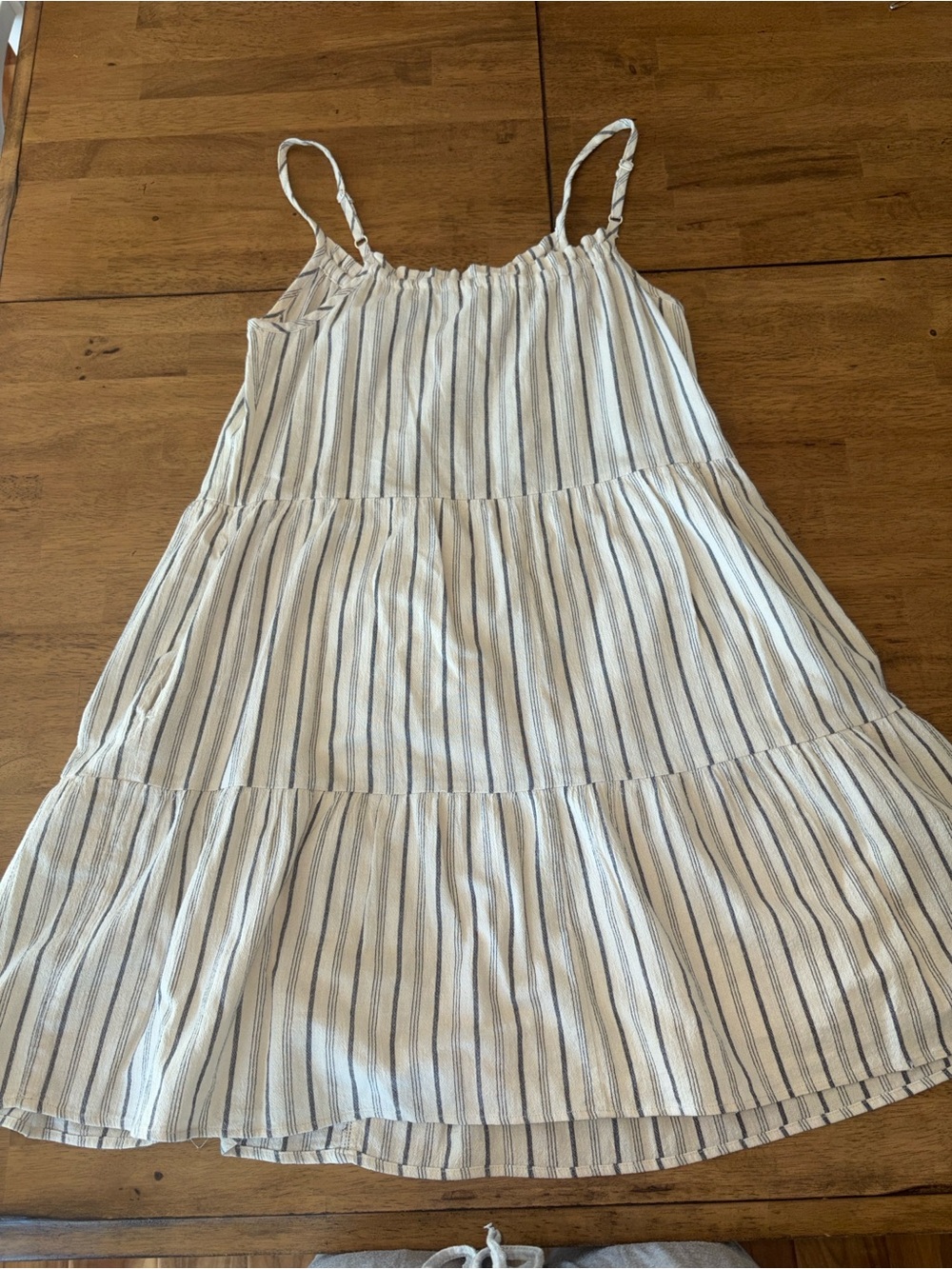 Evereve Cream Top with Black Stripes